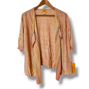 NWT Ruby Rd Cardigan Women Crocheted Summer Jacket Top Layer Shrug Open Knit